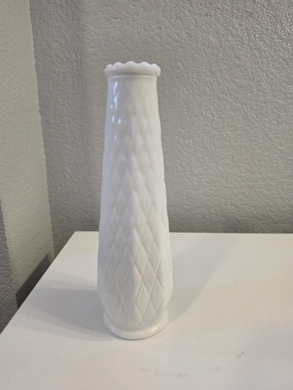White Diamond-Pattern Ceramic Vase - Home Accents